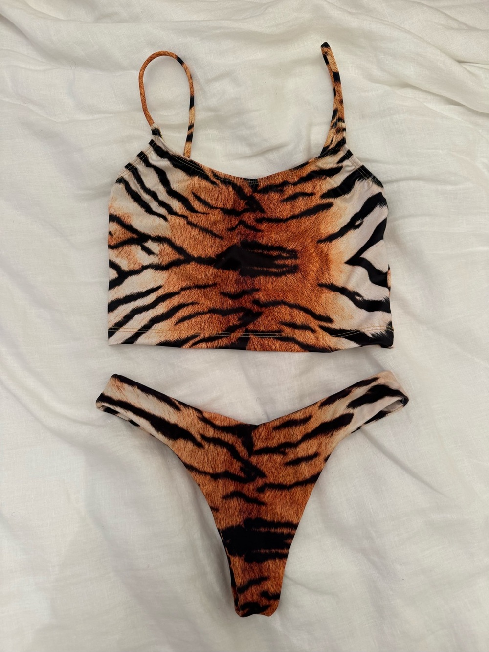 ANDI BAGUS Tiger Print Two-Piece Bikini Set